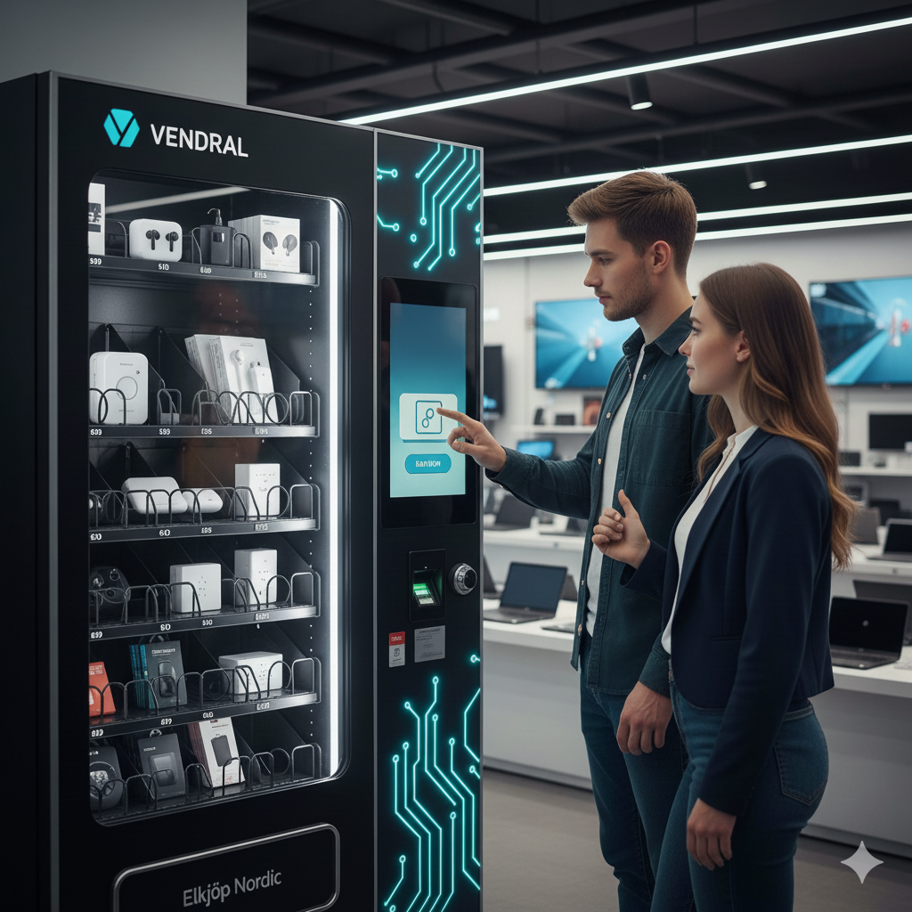 TCN sjálfsali tengdur við Vendral verkvanginn